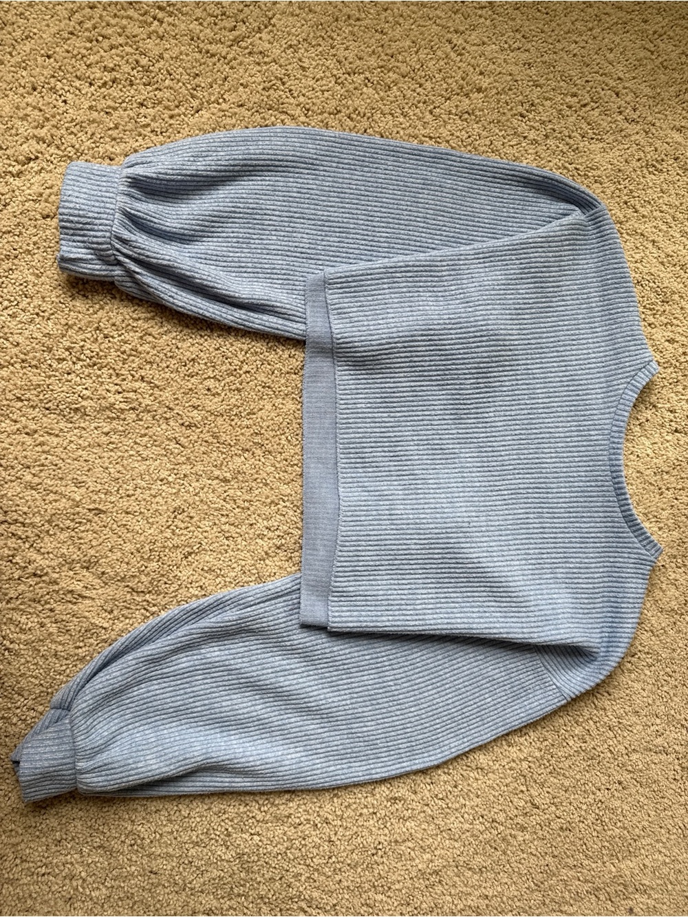 Bershka Light Blue Ribbed Crewneck Sweater - Picture 2 of 7